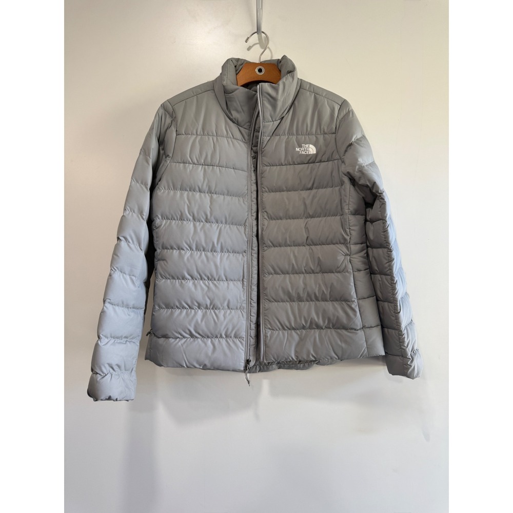 The North Face Womens Aconcagua Puffer Jacket Light Grey Size Large Full Zip